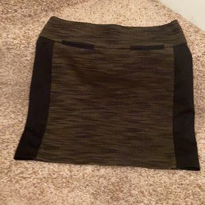 Brown and black Loft skirt